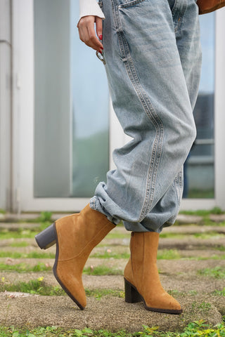 Kadın Topuklu Bot Ranka - Taba Süet