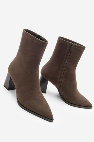 Kadın Topuklu Bot Simva - Kahve Süet