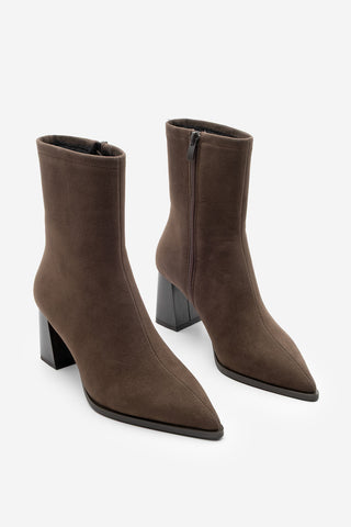 Kadın Topuklu Bot Simva - Kahve Süet