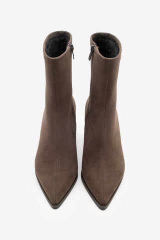 Kadın Topuklu Bot Simva - Kahve Süet