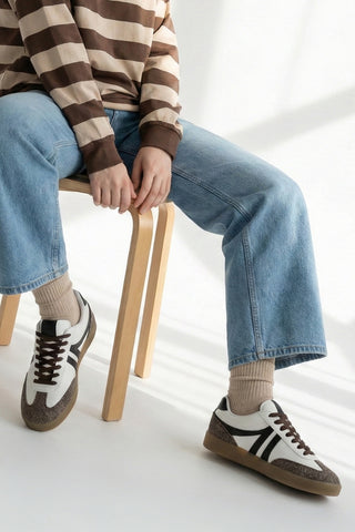 Kadın Sneaker Bağcıklı Spor Ayakkabı Tiyone - Kahverengi