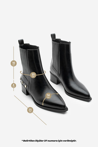 Kadın Sivri Burun Topuklu Bot Alura - Siyah
