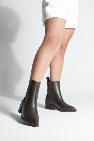 Kadın Sivri Burun Topuklu Bot Alura - Kahve