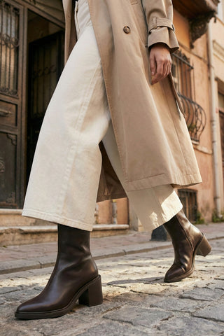 Kadın Günlük Topuklu Bot Lakos - Kahve