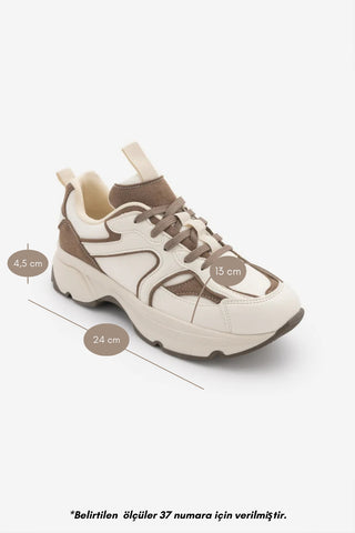 Kadın Sneaker  Spor Ayakkabı Merita - Ekru