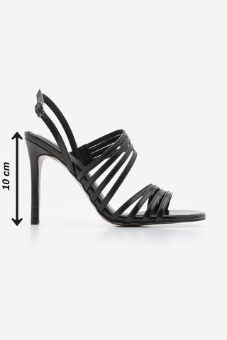 Kadın Bantlı Topuklu Sandalet Osvil - Siyah