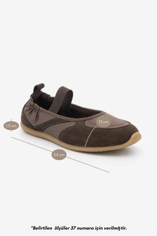 Kadın Sneaker Bantlı Günlük Spor Babet Sneaker Ronda - Kahve Süet