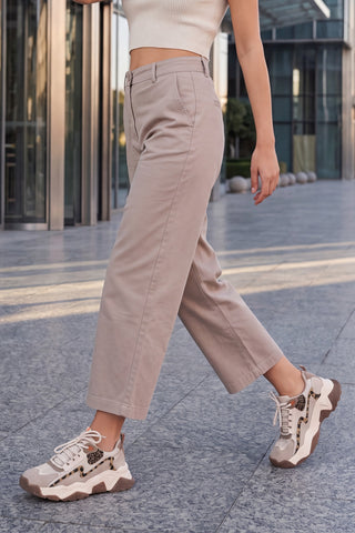 Kadın Sneaker Leopar Detaylı Spor Ayakkabı Desya - Bej
