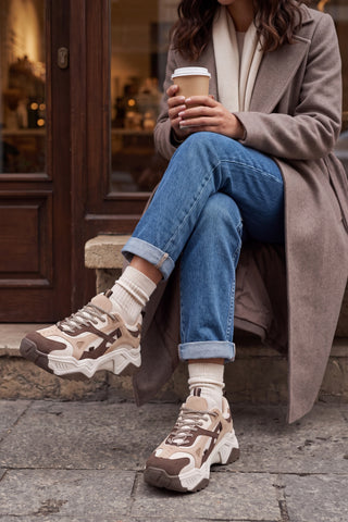 Kadın Sneaker Süet Spor Ayakkabı Edisa - Kahve