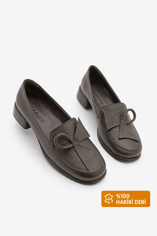 Kadın Hakiki Deri Loafer Günlük Ayakkabı Sanero - Kahve