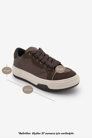 Kadın Sneaker  Spor Ayakkabı Sifaz - Kahve Saten