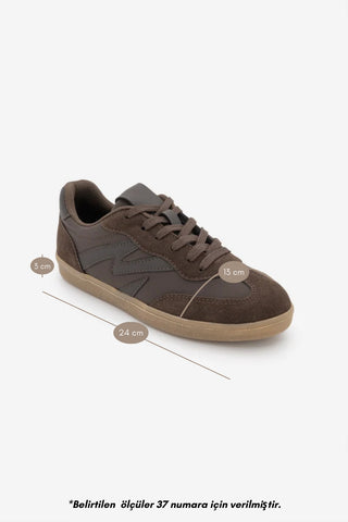 Kadın Sneaker Bağcıklı Spor Ayakkabı Starse - Kahve