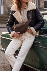 Kadın Uzun Askılı Çapraz Ve Omuz Çantası Nelipa - Kahve Kadife