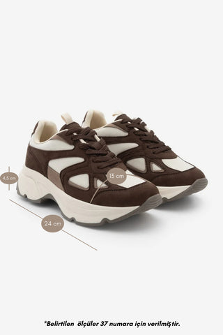 Kadın Sneaker  Spor Ayakkabı Vader - Kahve Süet
