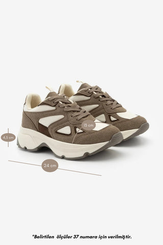 Kadın Sneaker  Spor Ayakkabı Vader - Vizon Süet