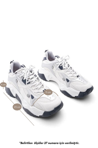 Kadın Sneaker Spor Ayakkabı Virez - Gümüş