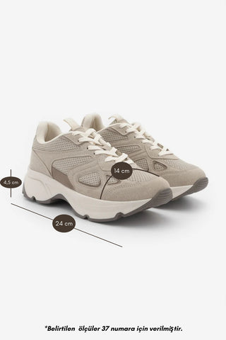Kadın Sneaker  Spor Ayakkabı Volina - Bej Süet