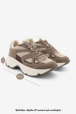 Kadın Sneaker  Spor Ayakkabı Volina - Vizon Süet