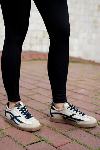 Kadın Sneaker Bağcıklı Spor Ayakkabı Alvena - Lacivert