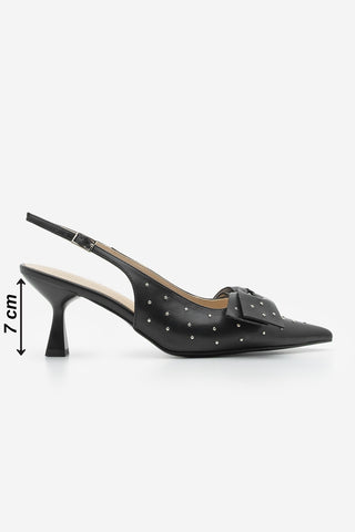 Kadın Stiletto Fiyonklu Topuklu Ayakkabı Borina - Siyah