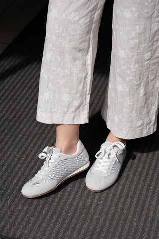 Kadın Sneaker Taşlı Spor Ayakkabı Dorni - Gri Süet