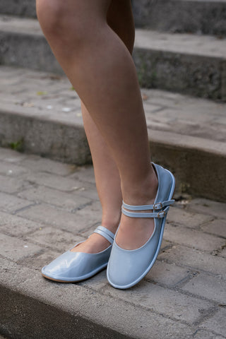 Kadın Çift Bantlı Babet Larzen - Mavi Rugan