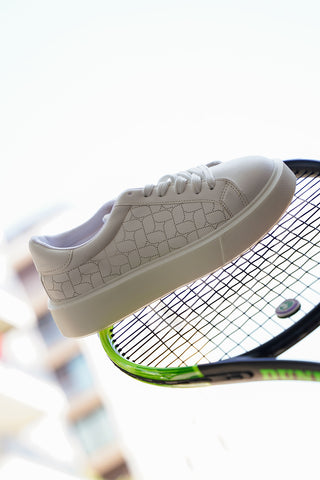 Kadın Sneaker Kalın Taban Desenli Spor Ayakkabı Linay - Beyaz