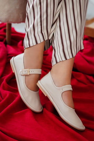 Kadın Bantlı Babet Lunari - Ekru