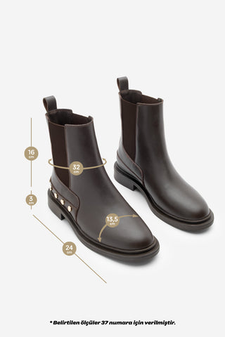 Kadın Zımbalı Günlük Bot Pamer - Kahve