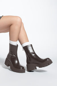 Kadın Kalın Topuklu Günlük  Bot Lofani - Kahve