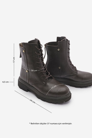 Kadın Kalın Taban Postal Bot Likesta - Kahve