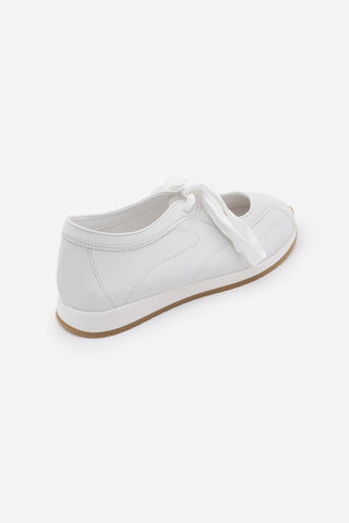 Kadın Bağcıklı Mary Jane Spor Babet Sneaker Leyro - Beyaz