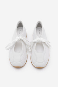 Kadın Bağcıklı Mary Jane Spor Babet Sneaker Leyro - Beyaz