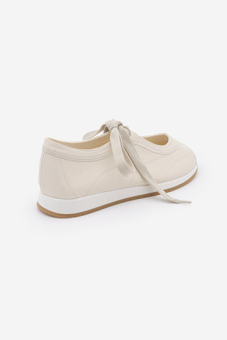 Kadın Bağcıklı Mary Jane Günlük Spor Babet Sneaker Leyro - Ekru