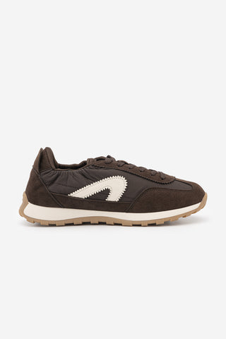 Kadın Bağcıklı Süet & Büzgü Detaylı Sneaker Sameri - Kahve Süet