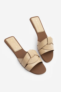 Kadın Bantlı Günlük Terlik Narlis - Bej