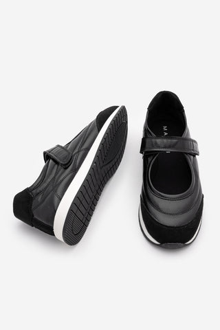 Kadın Bantlı Mary Jane Günlük Spor Babet Sneaker Leris - Siyah