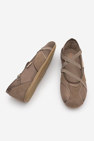 Kadın Günlük Spor Babet Sneaker Dorevu - Vizon Süet