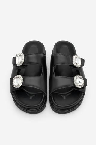 Kadın Taşlı Günlük Terlik Naviva - Siyah