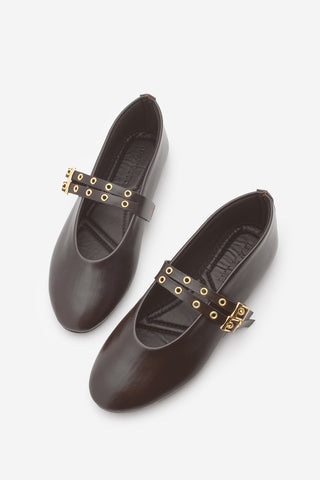 Kadın Çift Bantlı Babet Bekosa - Kahve