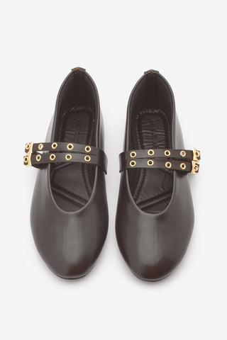 Kadın Çift Bantlı Babet Bekosa - Kahve