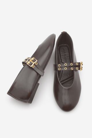 Kadın Çift Bantlı Babet Bekosa - Kahve