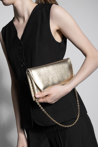Kadın Gold Zincirli Abiye El Ve Omuz Çantası Noreva - Altın