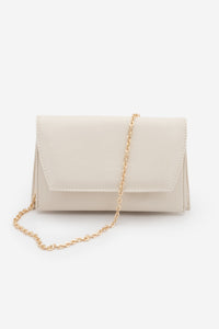 Kadın Gold Zincirli Abiye Clutch & Portföy El Ve Omuz Çantası Noreva - Ekru