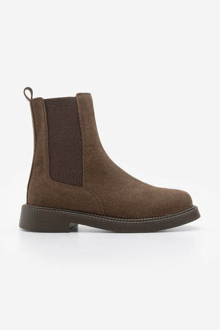 Kadın Lastikli Günlük Bot Panve - Kahve Süet