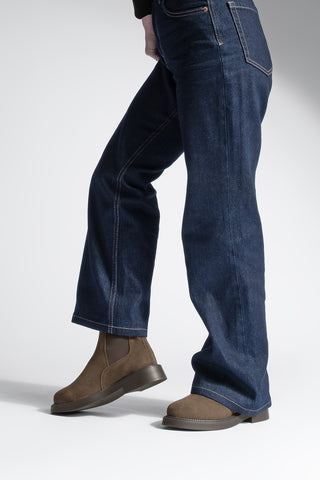 Kadın Lastikli Günlük Bot Panve - Kahve Süet