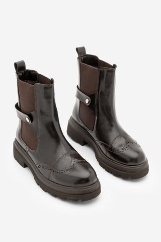 Kadın Lastikli Günlük Bot Sarfen - Kahve