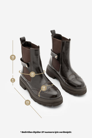 Kadın Lastikli Günlük Bot Sarfen - Kahve