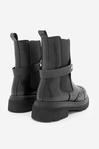 Kadın Lastikli Günlük Bot Sarfen - Siyah