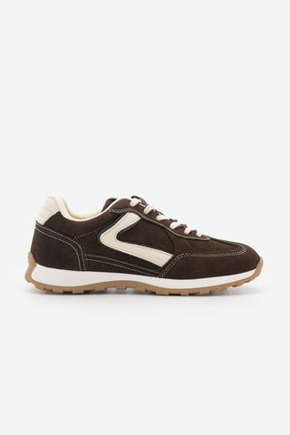Kadın Çok Parçalı Bağcıklı Sneaker Rovel - Kahve Süet